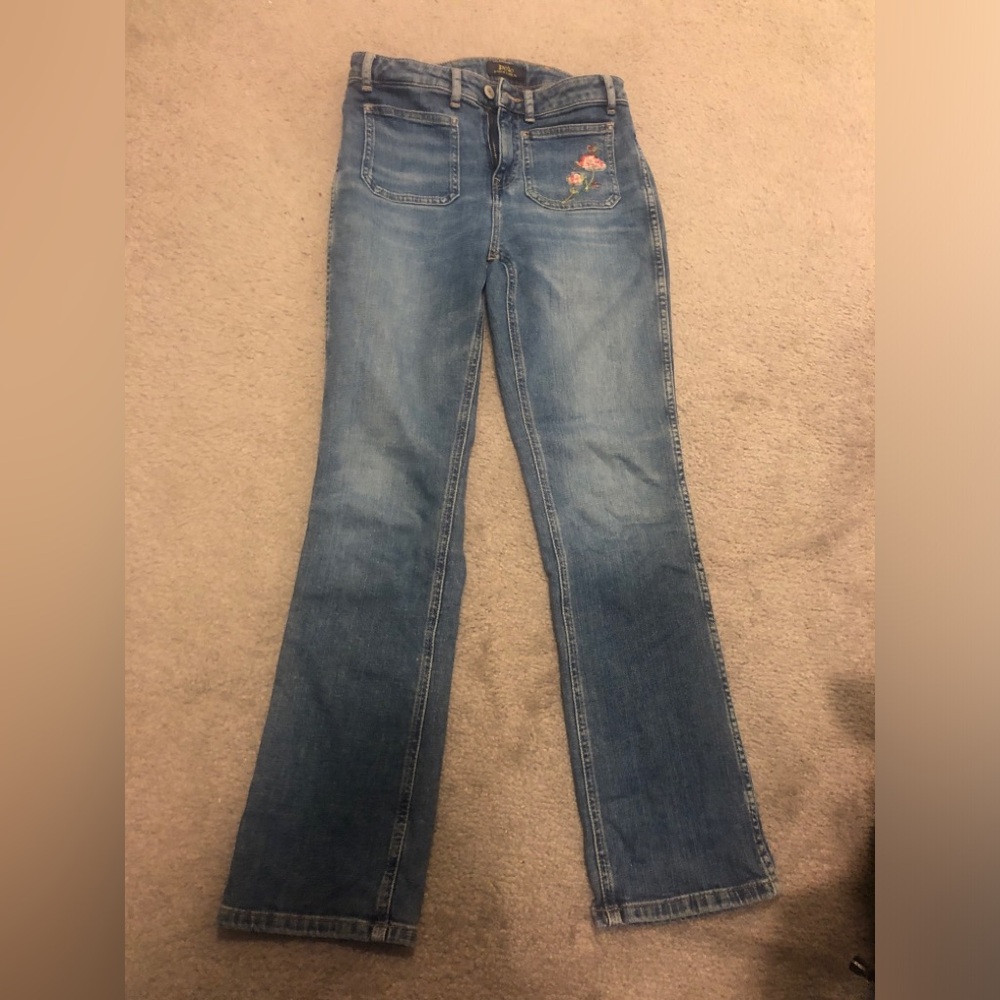 Polo Ralph Lauren Girl Blue Jeans with Embroidered flower